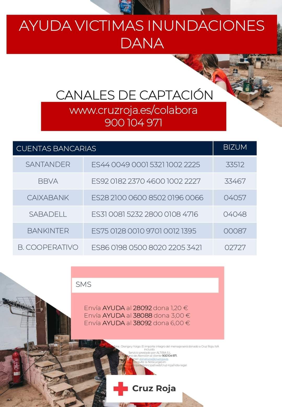 Cruz Roja ayuda víctimas dana